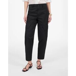 NWT Madewell The Barrell-Leg Utility Pant Garment Dyed Twill Jet Black Size 14